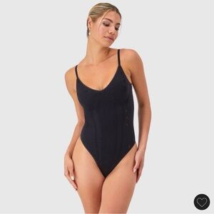 Maidenform Women’s Shapewear Seamless Lace Bodysuit, Waist Slimming, Thong - NWT